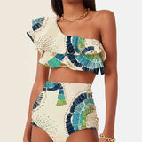 One-Shoulder Embroidered Swimsuit