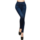 Plus Size Fashion Faux Denim Jeans Leggings