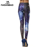 3D Digital Blue Galaxy Leggings