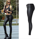 Punk Rock Low Waist Leather Leggings