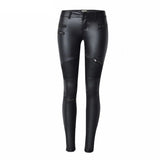 Punk Rock Low Waist Leather Leggings