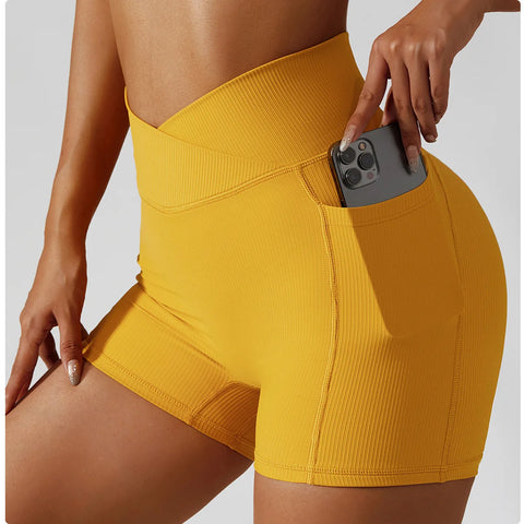 Elastic Waist Sport Shorts with Pocket