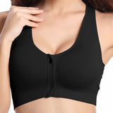 Zipper Push Up Sports Bra