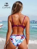 Push Up Floral Wrap Bikini Set