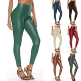 High Waist Push Up Leather Leggings