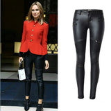 Punk Rock Low Waist Leather Leggings